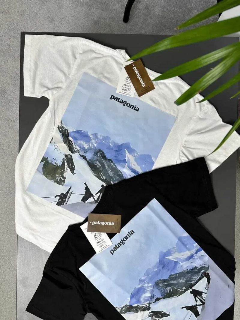 BIG Logo • Новая Футболка PATAGONIA • Чорна / Біла • Патагония Forest • XS-XXL — фото 8