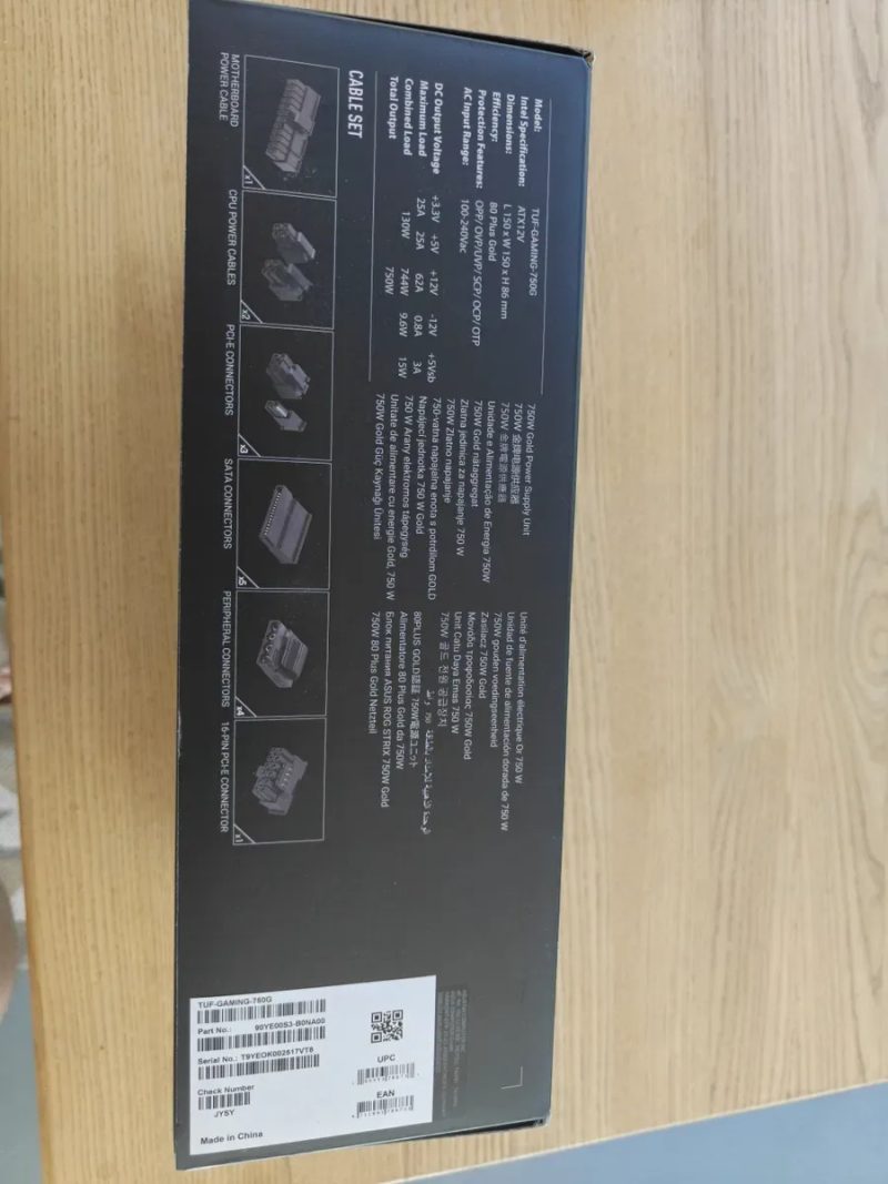 Блок питания ASUS 750W TUF Gaming GOLD, ATX 3.1 — фото 3