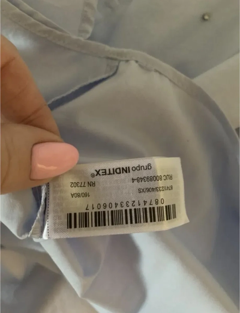 Блуза сорочка ZARA блакитного кольору — фото 7