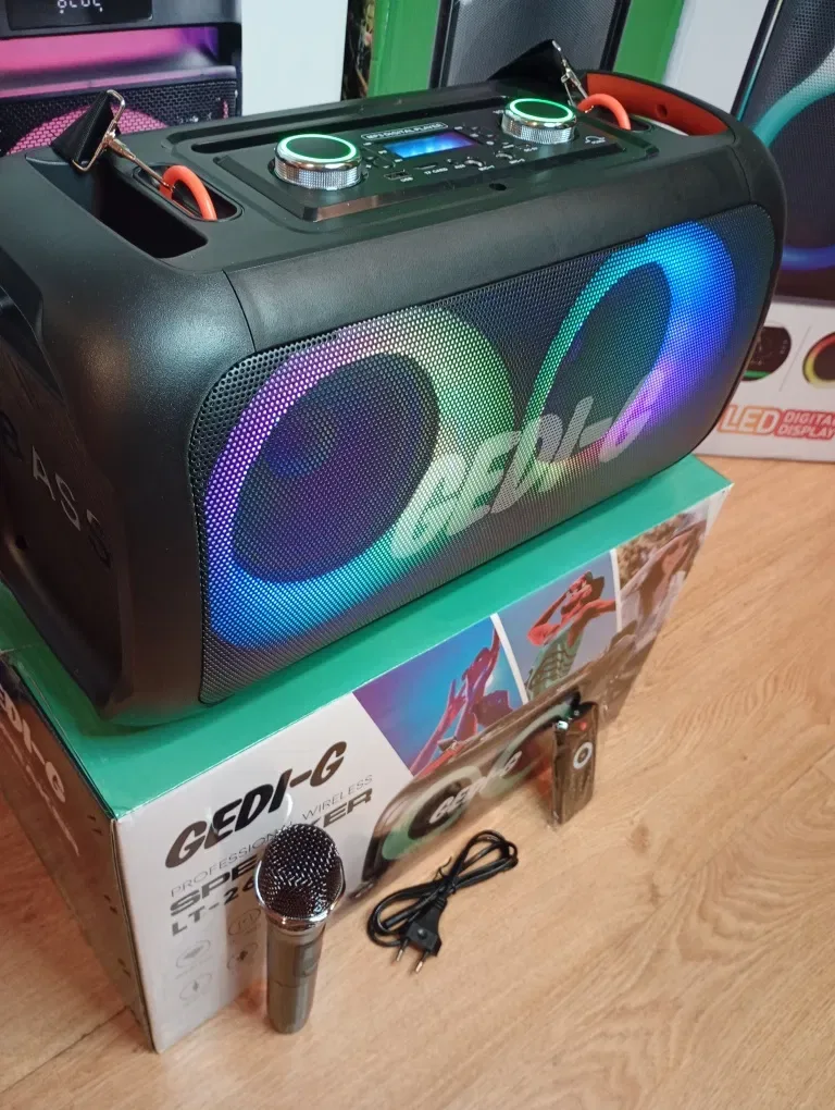 Блютуз караоке акустика Temeisheng-02(SD,USB, FM) ПультДУ,микрофон — фото 3