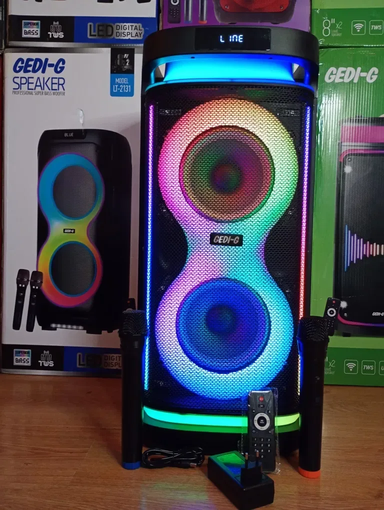 Блютуз караоке акустика Temeisheng-38D(SD,USB,FM)пультДУ, 2микрофона — фото 6