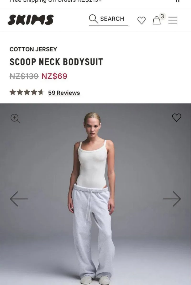 Боді Skims Cotton Jersey SCOOP NECK BODYSUIT  Розмір L,xl — фото 2