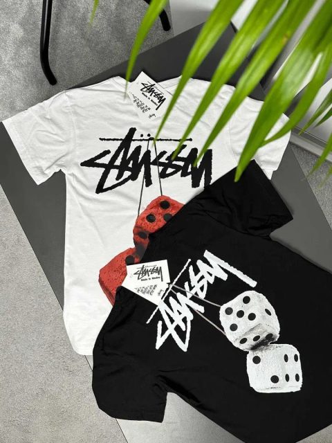 Большой Принт Stussy Fuzzy Dice • Новая Футболка Стусси Фуззи Дайс • XS S M L XL XXL