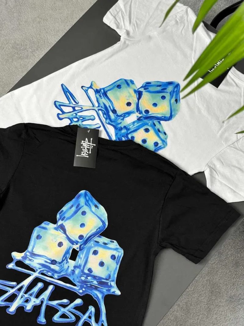 Большой Принт Stussy Fuzzy Dice • Новая Футболка Стусси Фуззи Дайс • XS S M L XL XXL — фото 5