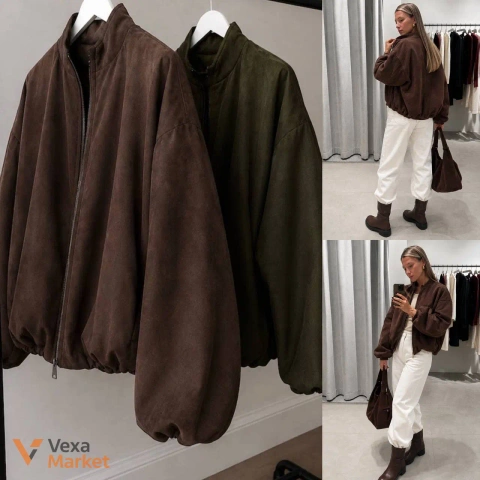 Бомбер oversize з підкладкою під замшу