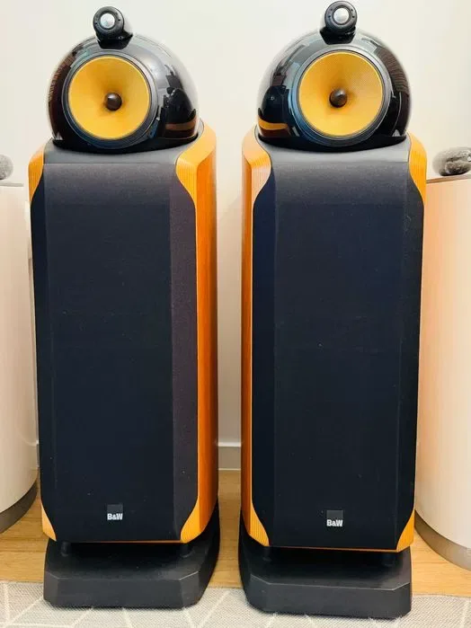 Bowers & Wilkins 802D — та самая, с которой началась эпоха Diamond ℹ️ фирменный жёлтый кевларовый среднечастотник | Cherrywood, идеал, коробки — фото 3