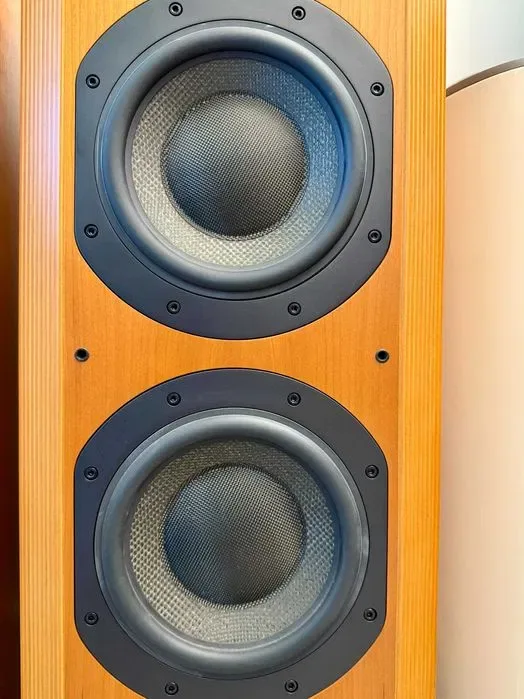 Bowers & Wilkins 802D — та самая, с которой началась эпоха Diamond ℹ️ фирменный жёлтый кевларовый среднечастотник | Cherrywood, идеал, коробки — фото 5