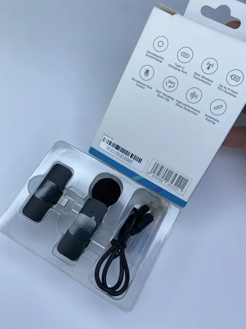 BOYA BY-V1 — новий бездротовий петличний мікрофон для IPhone/Android (Type-C / Lightning) для відео, блогів, стрімів +Гарантія — фото 5