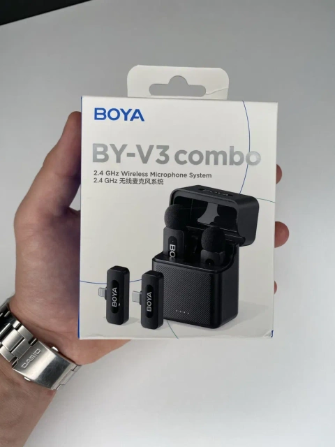 BOYA BY-V30 COMBO — бездротовий петличний мікрофон для IPhone/Android +кейс для відео, блогів, стрімів +Гарантія