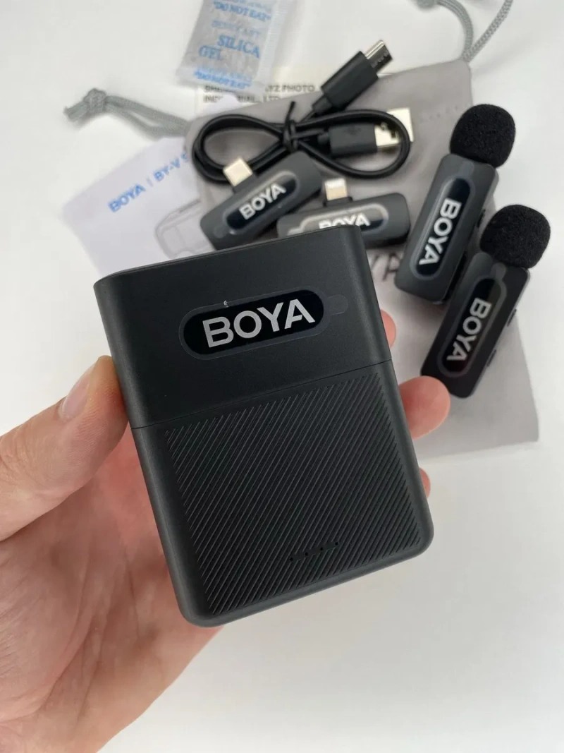 BOYA BY-V30 COMBO — бездротовий петличний мікрофон для IPhone/Android +кейс для відео, блогів, стрімів +Гарантія — фото 2