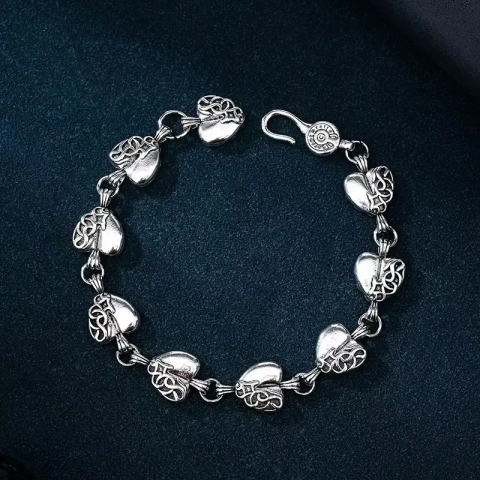 Браслет Chrome Hearts | Срібний браслет на руку Хром Хартс, 22 см