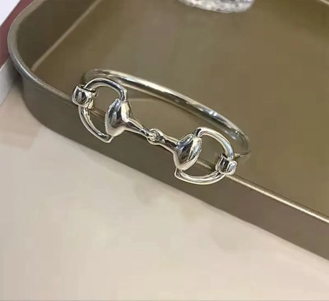 Браслет манжет трензель люкс якість срібний