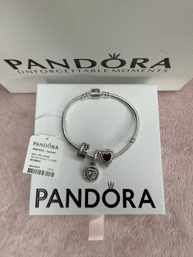 Браслет Pandora S925 + шарм у подарунок, кулькова застібка — фото 8