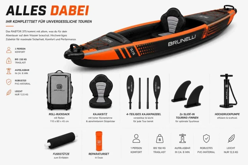 BRUNELLI 375 RAPTOR 100% Дропстіч 1 місце КАЯК Kayak Molveno байдарка SUP САП дошка 2 шари слоя доска надувна Aqua Marina Tomahawk AIR C K AquaMarina — фото 5