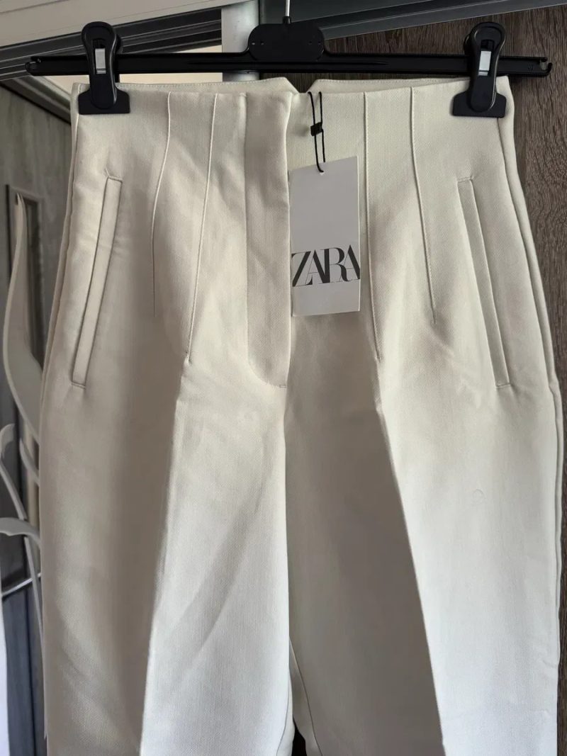 Брюки штани  ZARA молочного кольору, нові з біркою, розмір S — фото 3