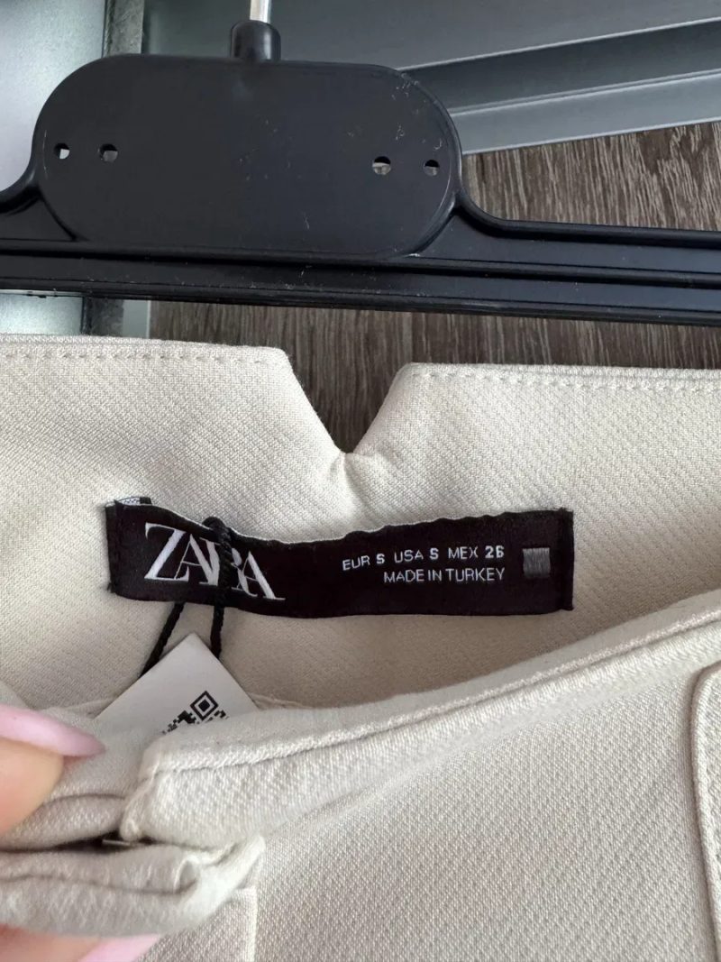 Брюки штани  ZARA молочного кольору, нові з біркою, розмір S — фото 6