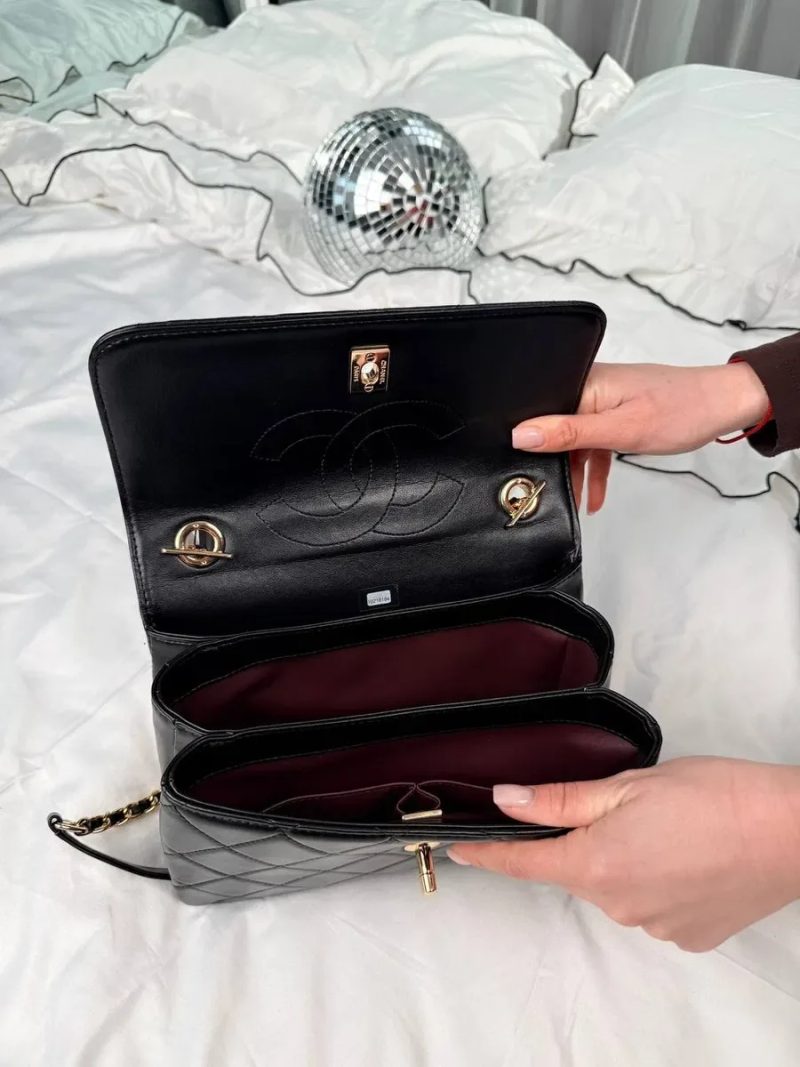 Chanel Coco Handle Black with Gold Hardware / жіноча сумочка / сумка Шанель — фото 7