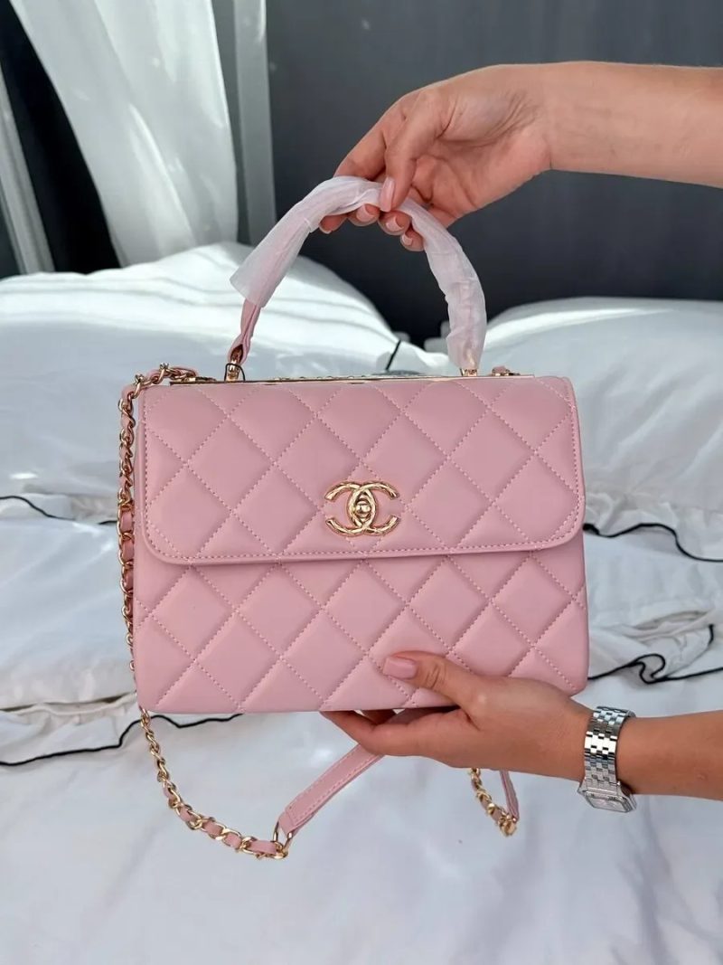 Chanel Coco Handle Pink with Gold Hardware / женская сумочка Шанель — фото 3