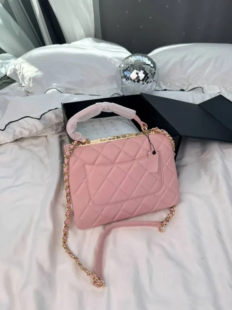 Chanel Coco Handle Pink with Gold Hardware / женская сумочка Шанель — фото 4