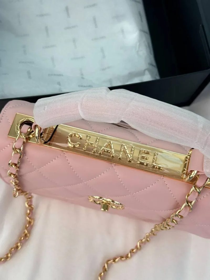 Chanel Coco Handle Pink with Gold Hardware / женская сумочка Шанель — фото 6