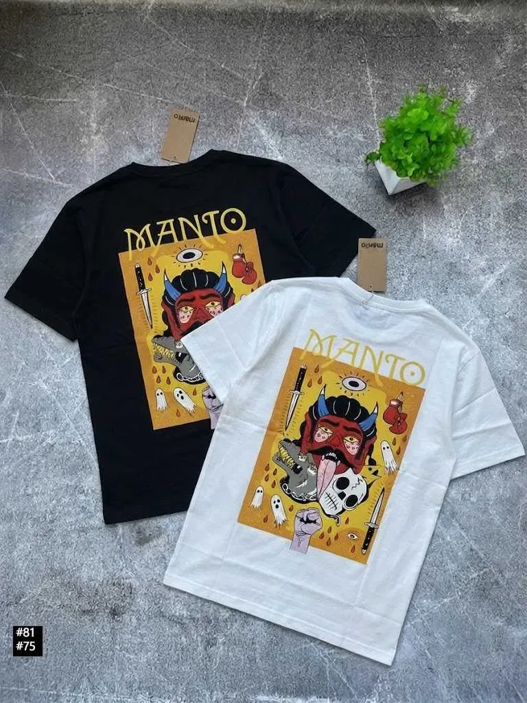 Черная / Белая | Новая Футболка MANTO Gloves | Большой Принт МАНТО Перчатки | XS S M L XL XXL — фото 5