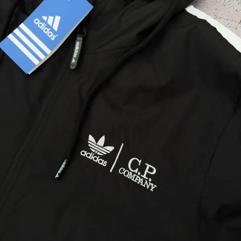 Чоловіча куртка-вітровка Adidas x C.P. Company з окулярами в капюшоні, чорна, розміри XS, S, M, L, XL, XXL — фото 6