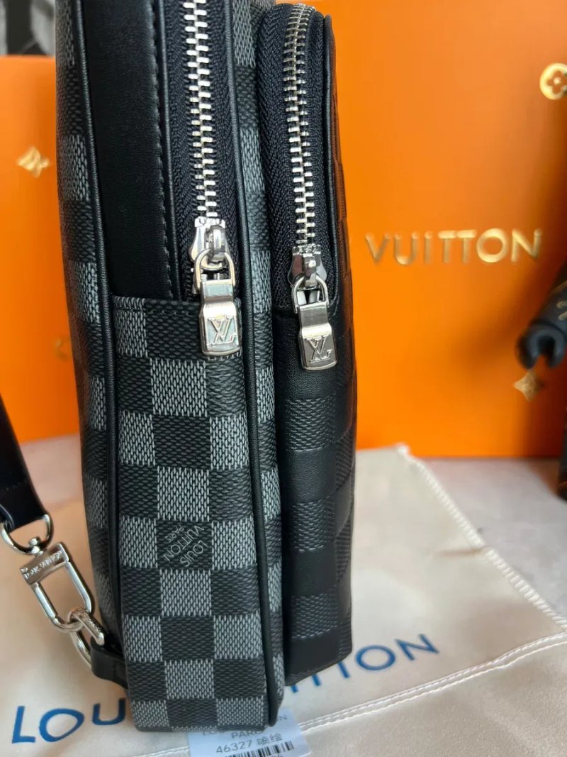 Чоловіча сумка слінг натуральна шкіра Louis Vuitton SlingBag avenue LV — фото 2