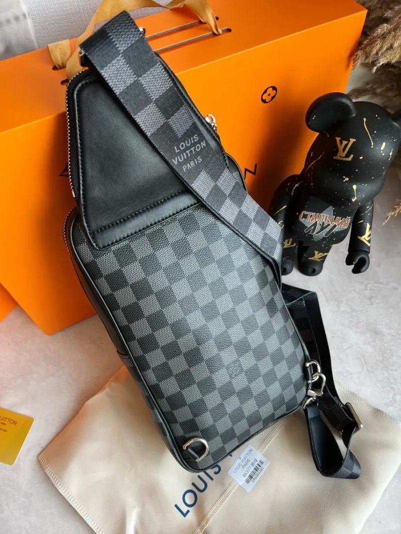 Чоловіча сумка слінг натуральна шкіра Louis Vuitton SlingBag avenue LV — фото 4