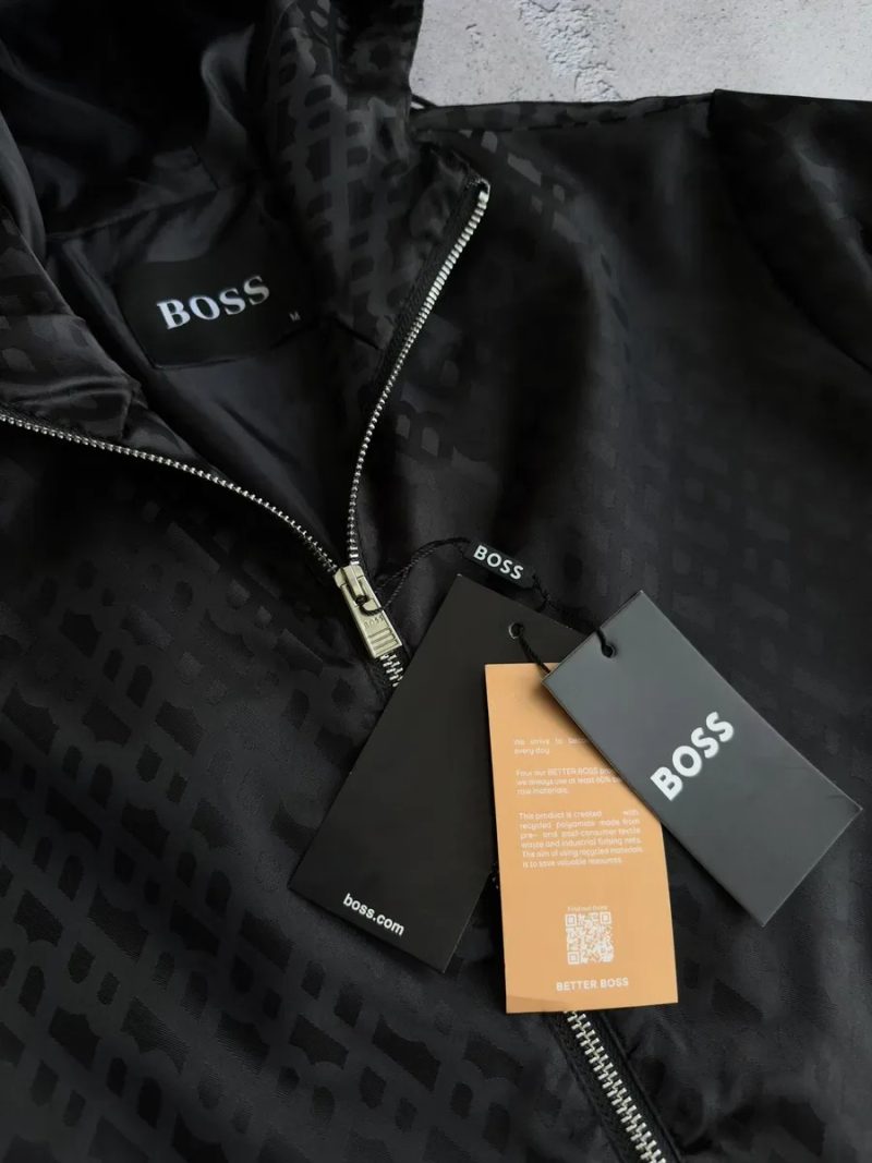 Чоловіча вітровка BOSS чорна демісезон, куртка БОСС осінь — фото 3