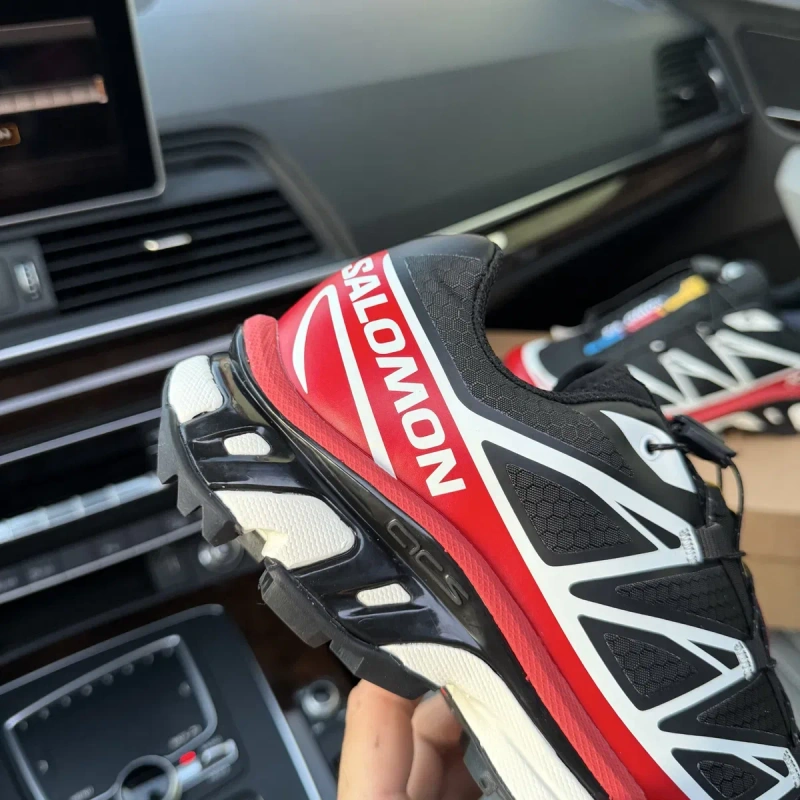 Чоловічі осіні зимові термо кросівки саломон вологостійкі  Salomon XT6 Gore Tex black red  premium — фото 7
