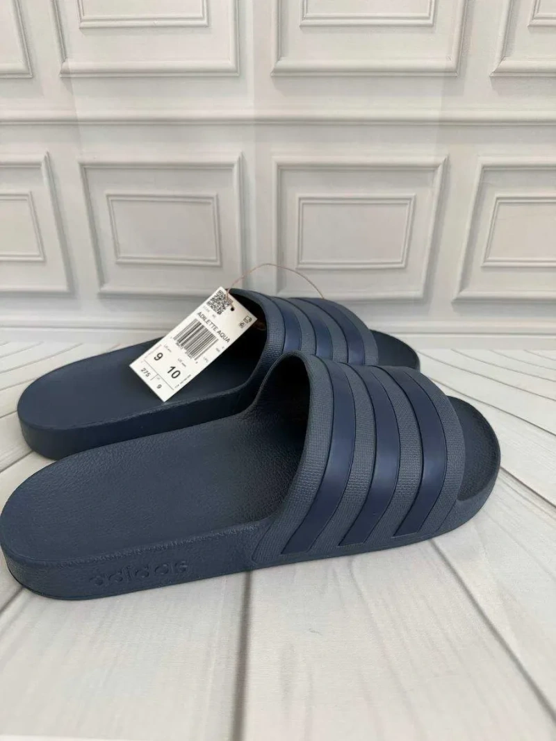 Чоловічі сині слайди шльопанці Adidas Adilette Aqua сині — фото 2