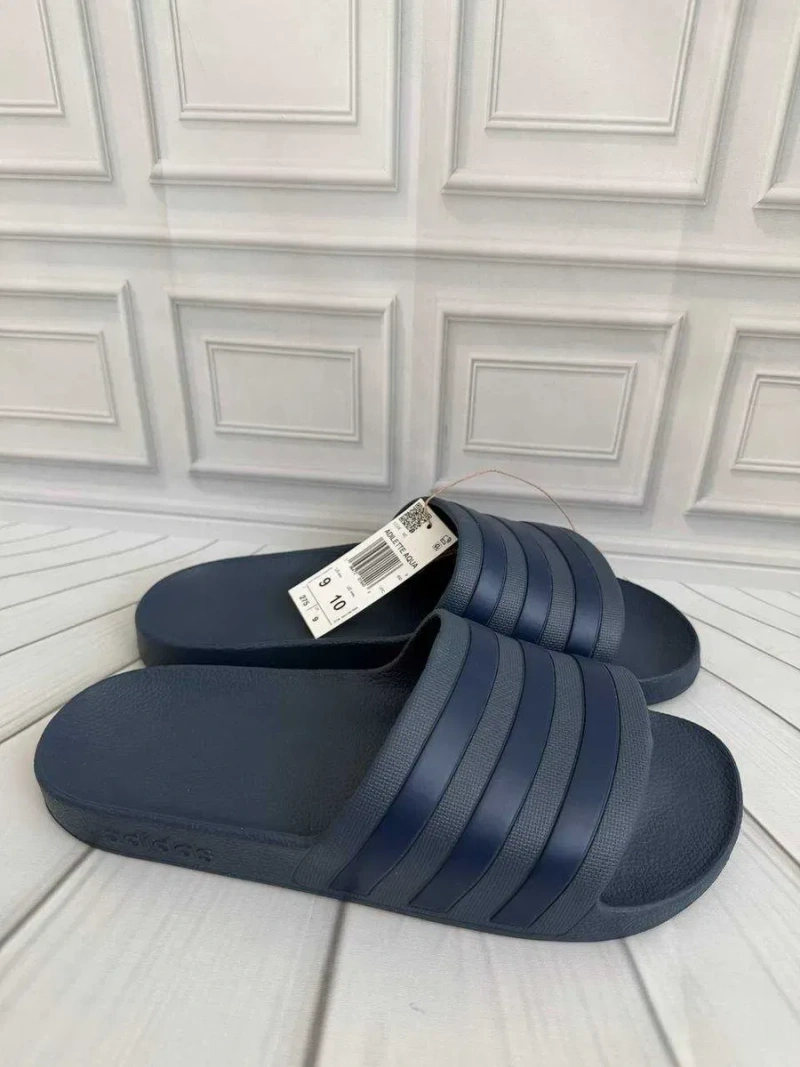 Чоловічі сині слайди шльопанці Adidas Adilette Aqua сині — фото 3