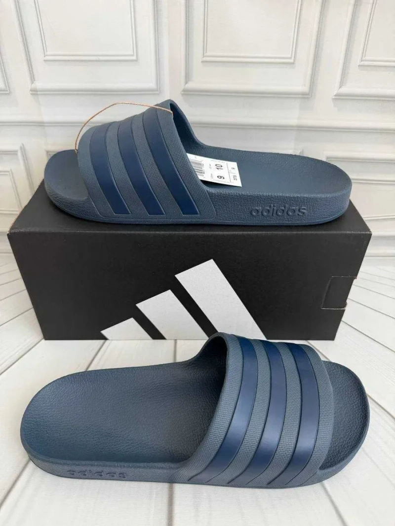 Чоловічі сині слайди шльопанці Adidas Adilette Aqua сині — фото 7