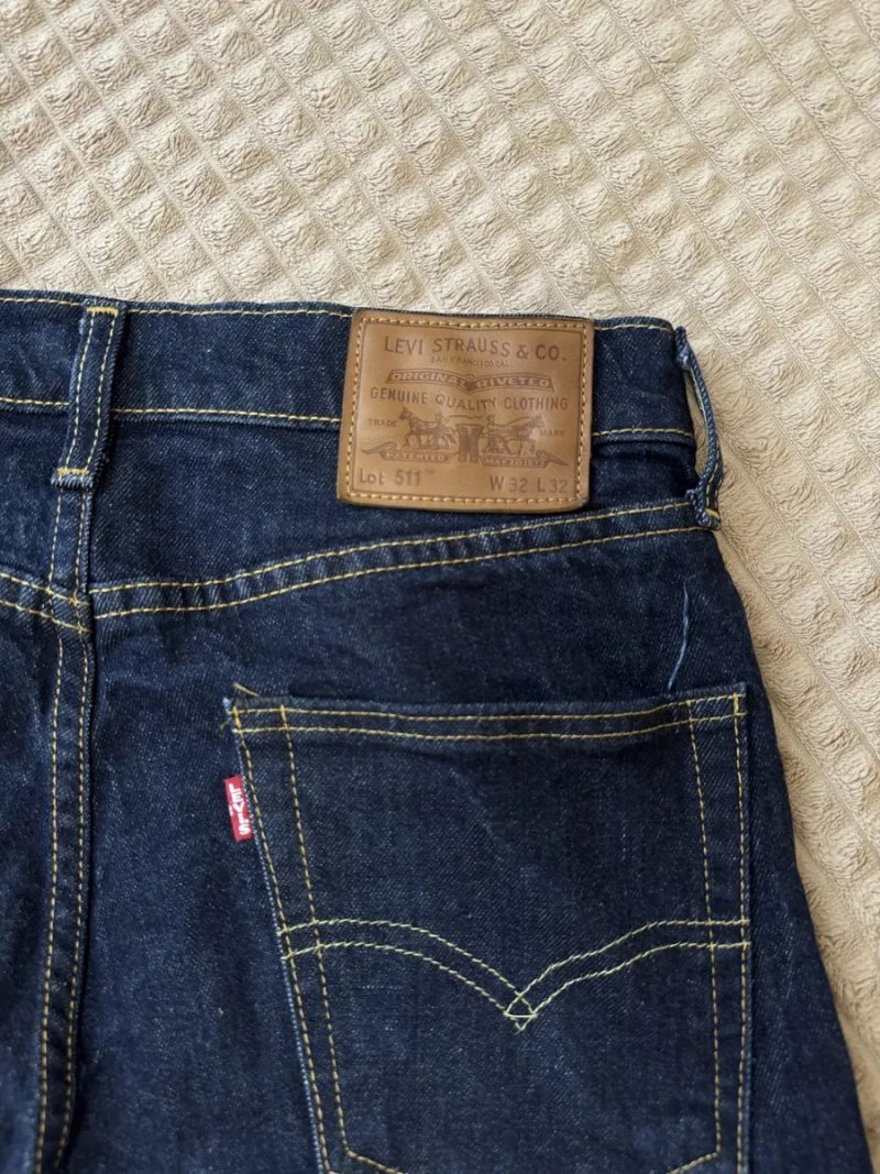 Чоловічі темно-сині джинси Levis 511 — фото 5
