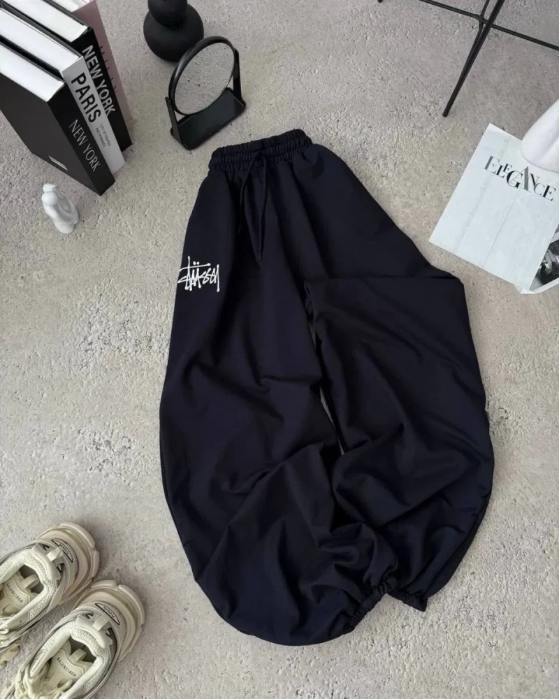 Чоловічі—Жіночі штани Stussy /Стасси /Стуси Oversize з вишитим лого — фото 4