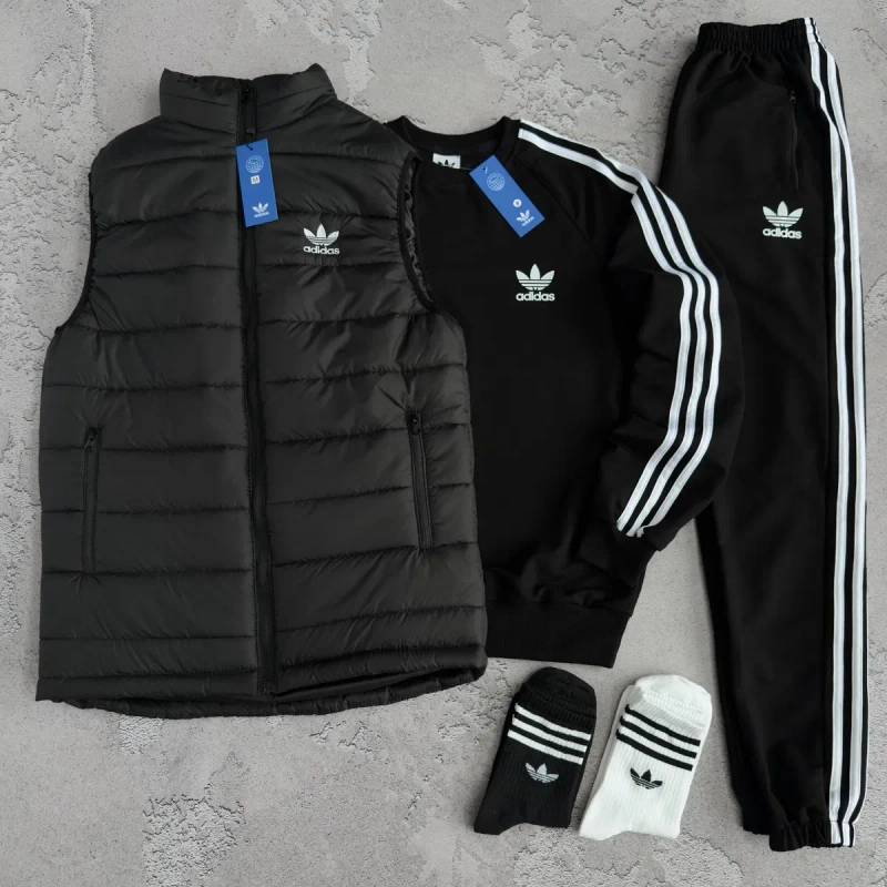 Чоловічий спортивний костюм адідас [3в1] Adidas [XS,S,M,L,XL,XXL,XXXL] + шкарпетки в подарунок! — фото 2