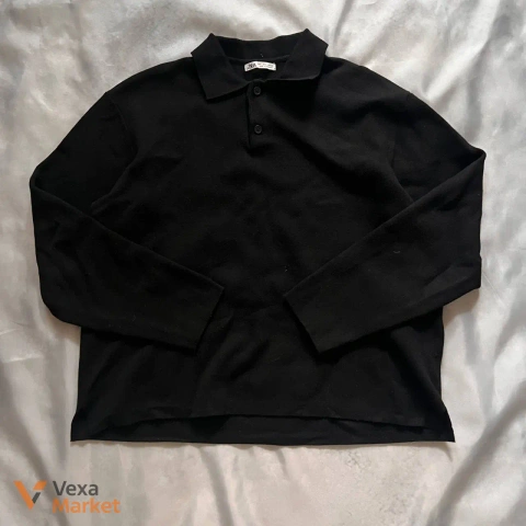 Чорна чоловіча сорочка поло Zara розмір M