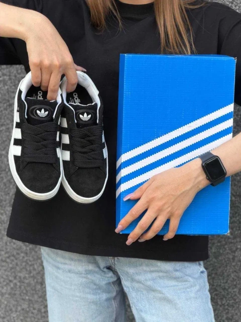Чорні Кампуси Жіночі кросівки Adidas Campus 00s Black чорні кеди НАЛОЖКА