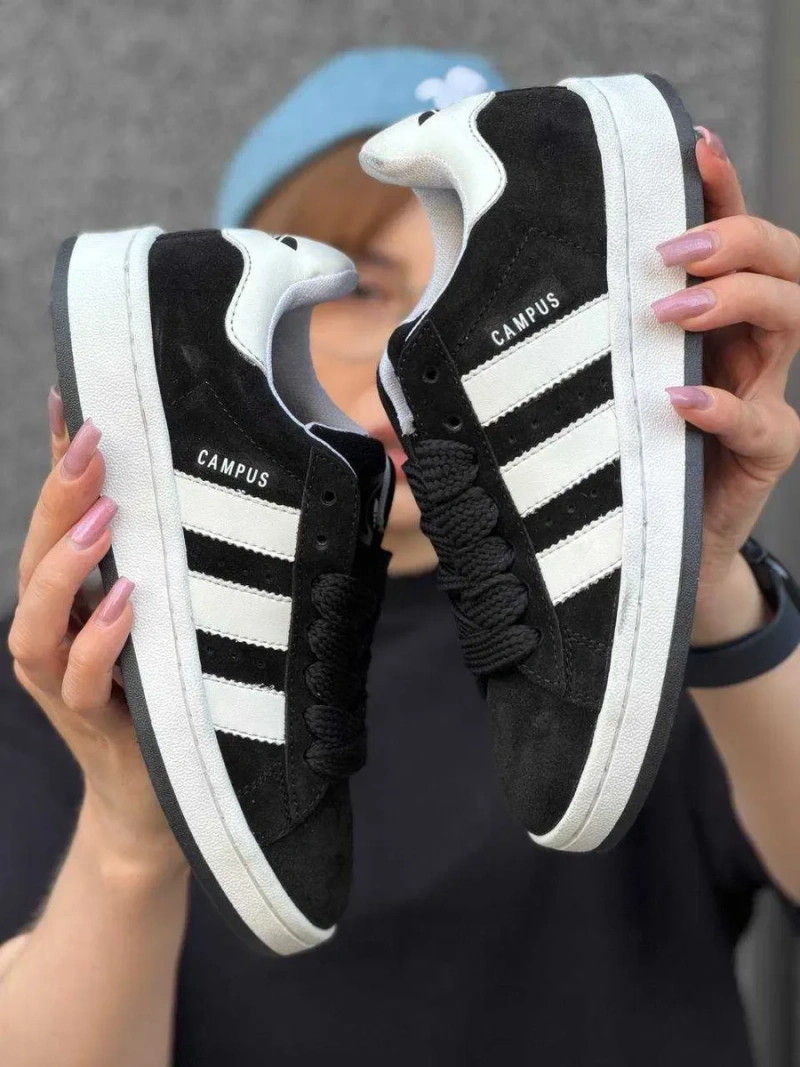 Чорні Кампуси Жіночі кросівки Adidas Campus 00s Black чорні кеди НАЛОЖКА — фото 3