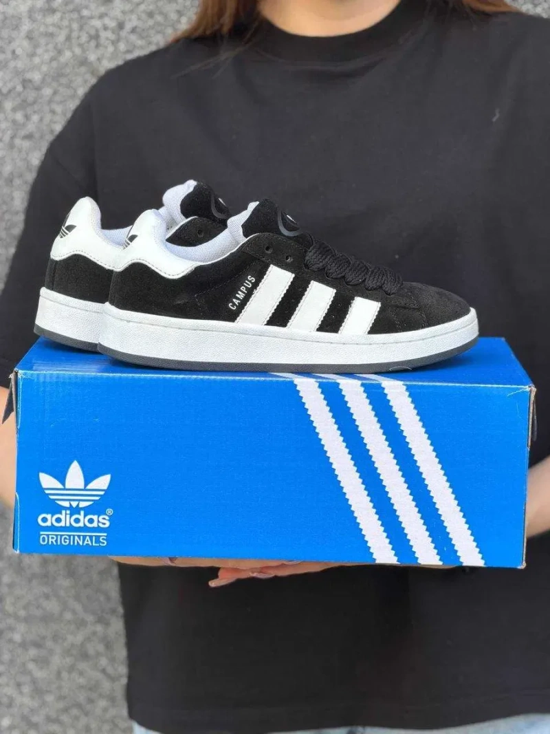 Чорні Кампуси Жіночі кросівки Adidas Campus 00s Black чорні кеди НАЛОЖКА — фото 7
