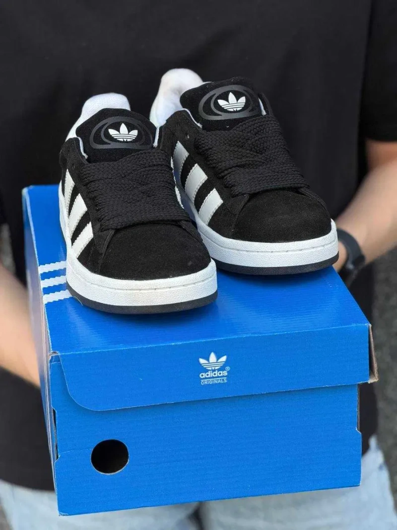 Чорні Кампуси Жіночі кросівки Adidas Campus 00s Black чорні кеди НАЛОЖКА — фото 8