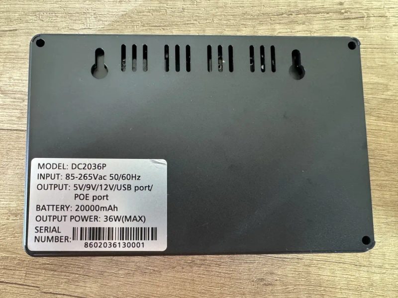 DC1036P UPS (36W, 20000mAh) 5V2A/9V2A/12V2A/POE + USB-C — фото 3