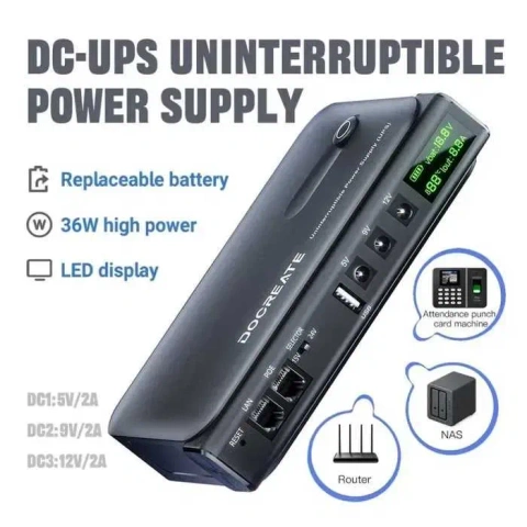 DOCREATE DC1036L - ДБЖ (UPS) для роутера + нові акумулятори Samsung