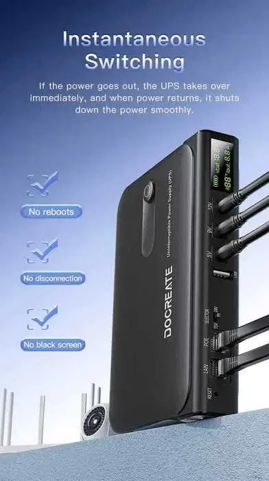 DOCREATE DC1036L - ДБЖ (UPS) для роутера + нові акумулятори Samsung — фото 3