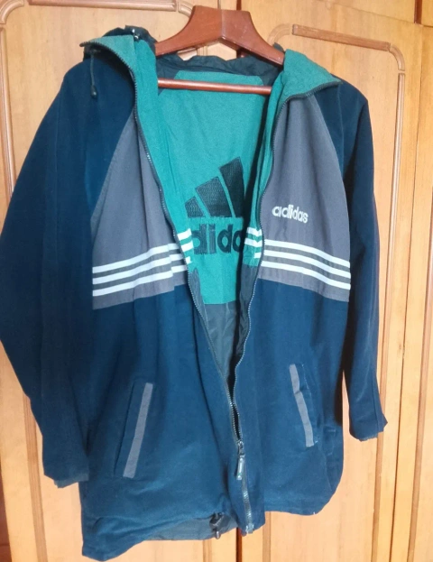 Двостороння вінтажна куртка Adidas 90-х (Фліс / Плащівка)