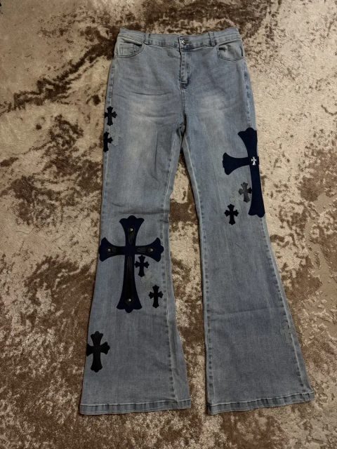 джинси кльош chrome hearts джинси хром хартс