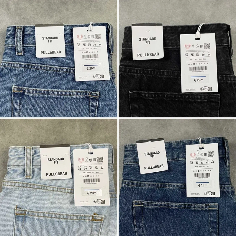 Джинси PULL&BEAR Standard Fit (S, M, XL) Чоловічі Сині Чорні Блакитні Темно-сині На Осінь Нові — фото 6