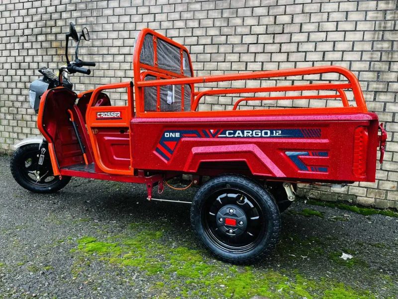 Електричний трицикл Crosser CARGO 12 1000W-60V-32Ah кузов 120 х 67 1.0 квт. шини 12"/12" — фото 2