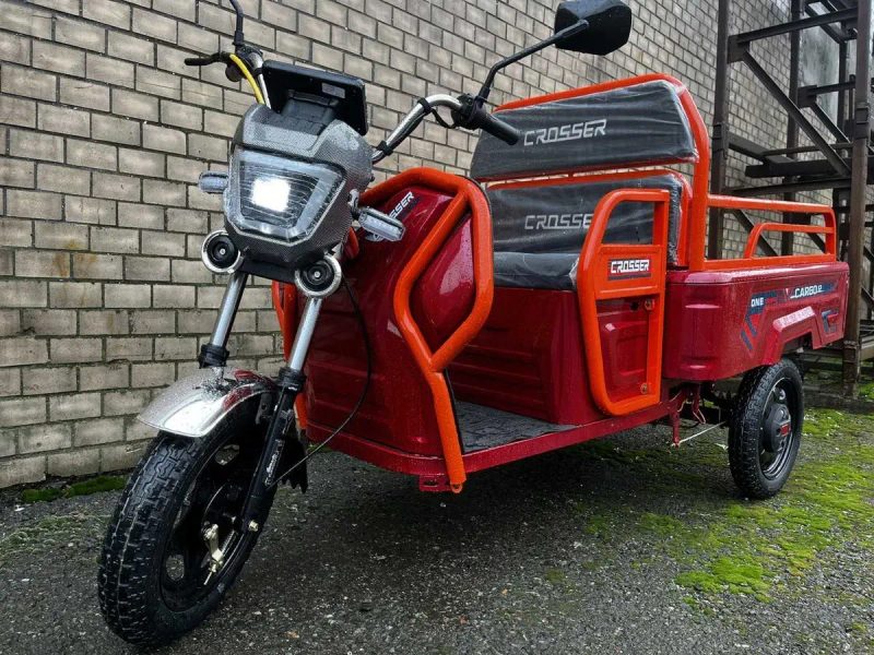 Електричний трицикл Crosser CARGO 12 1000W-60V-32Ah кузов 120 х 67 1.0 квт. шини 12"/12" — фото 5