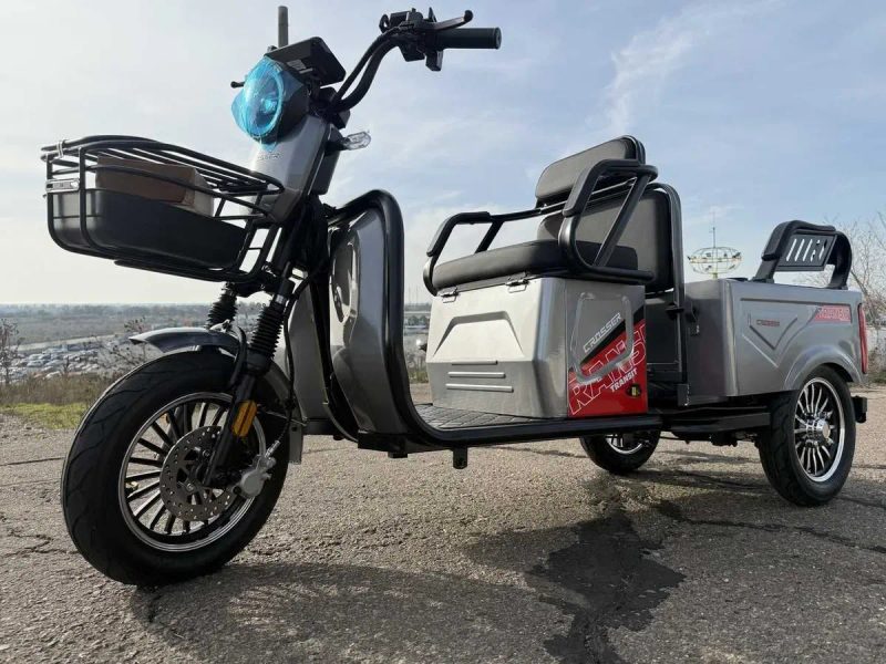 Електричний вантажний трицикл Crosser TR-5 LiFePo4 1500W-77V-30Ah/ кузов-транфсормер Електромобіль — фото 2
